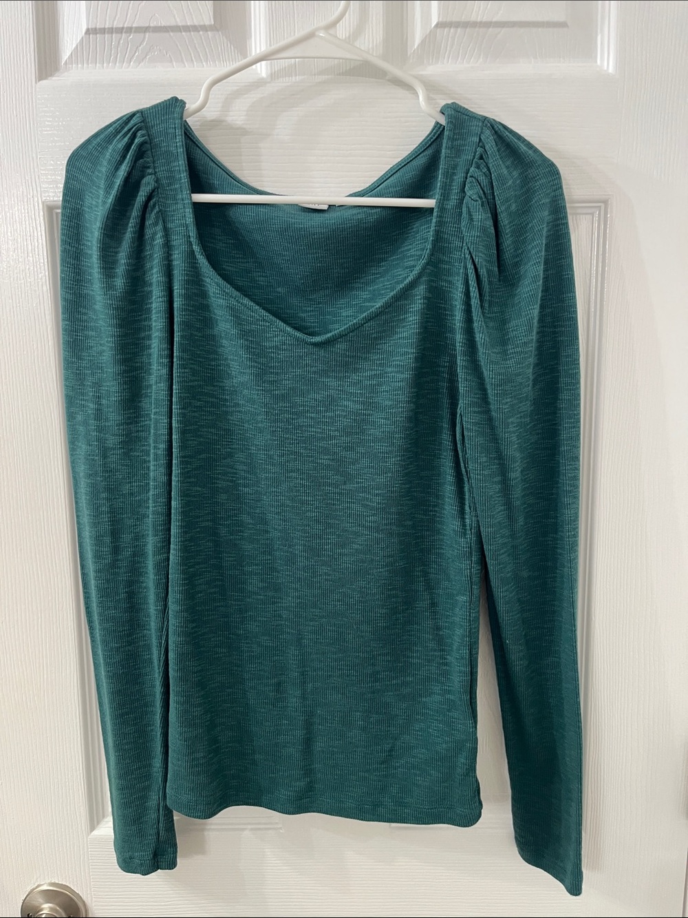 Women’s Gap Green Puff-Sleeve Long Sleeve Top Size Small